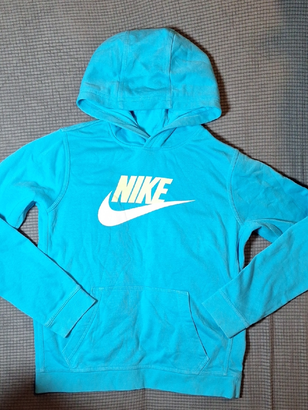 Nike Bright Turquoise Pullover Hoodie with White Swoosh